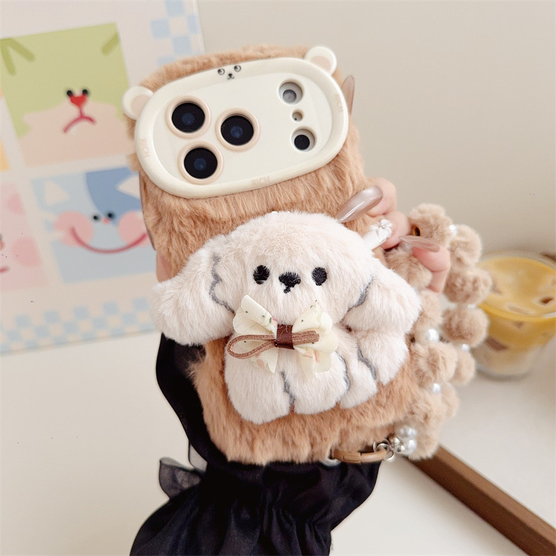 3D Cartoon Bowknot Puppy Warm  - огляд і ціна Phone Cases Iphone 13