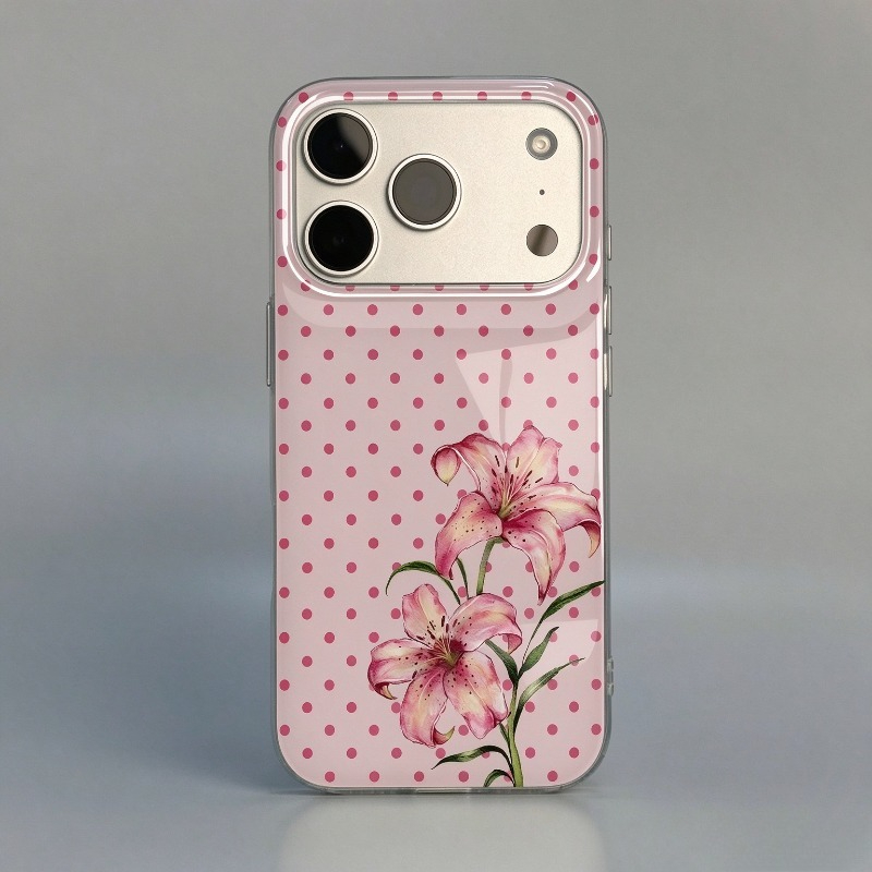 Pink Polka Dot Hibiscus Flower - огляд і ціна Phone Cases Xr Iphone