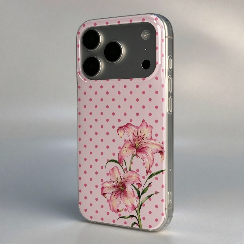Pink Polka Dot Hibiscus Flower - огляд і ціна Phone Cases Xr Iphone