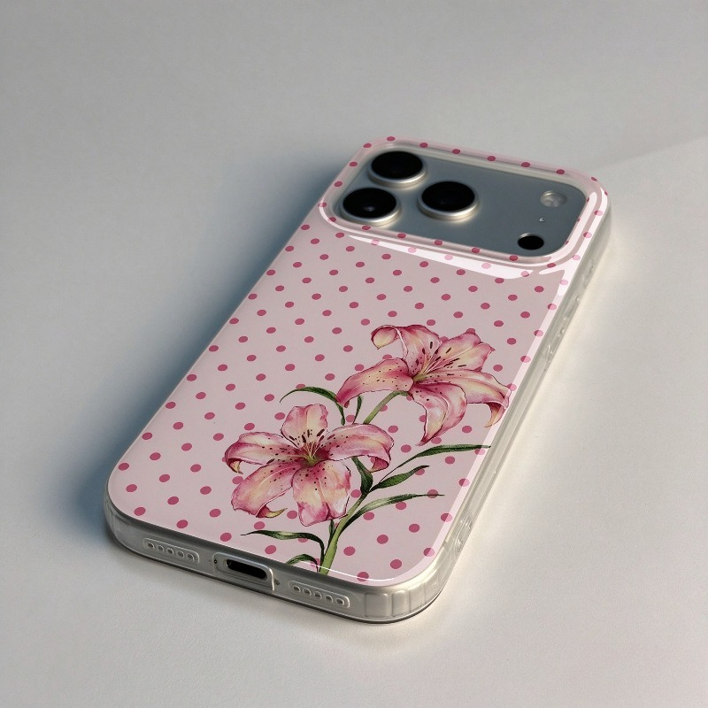 Pink Polka Dot Hibiscus Flower - огляд і ціна Phone Cases Xr Iphone